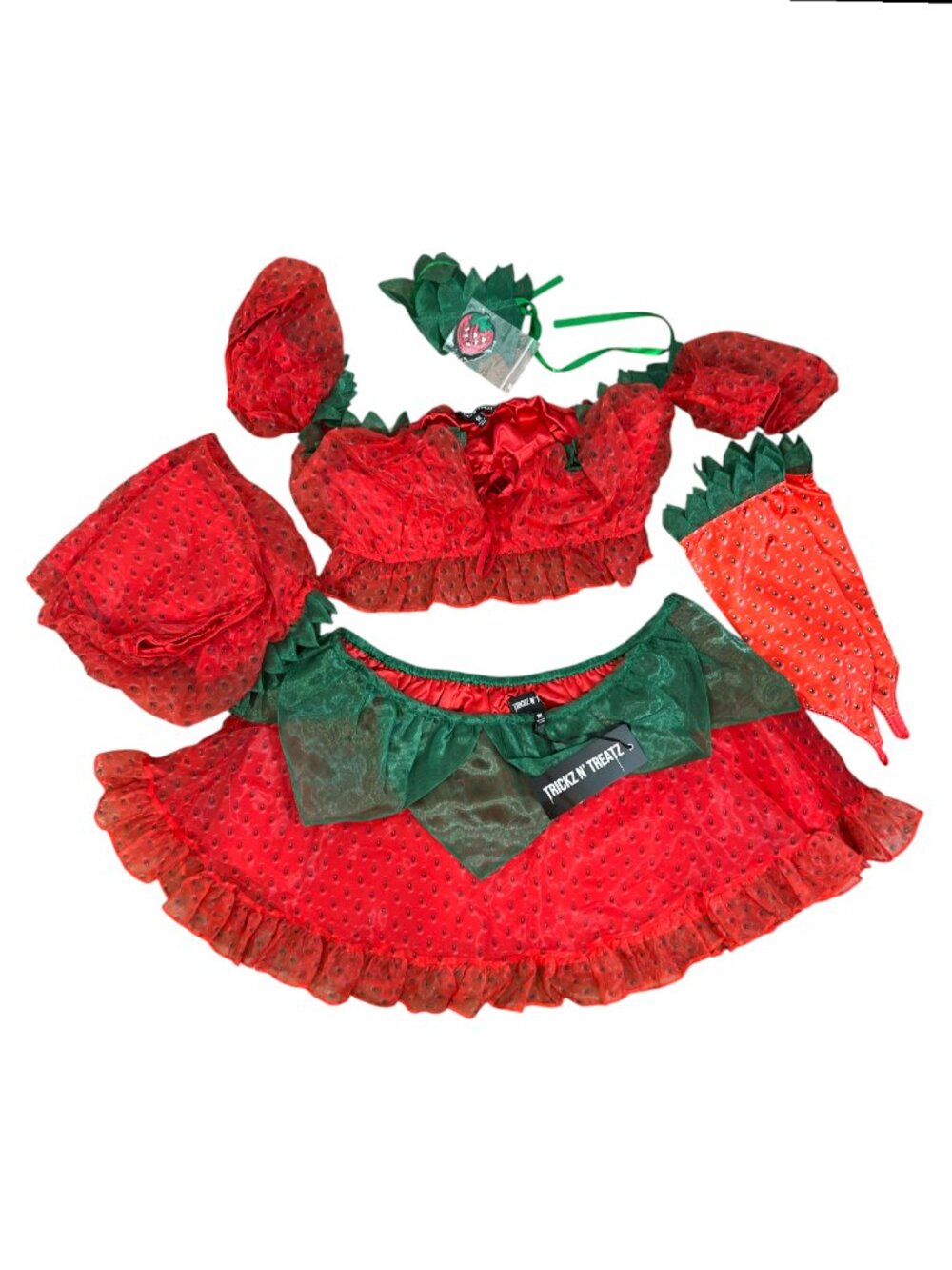 Dolls Kills Trick N' Treatz Sweet Treat Costume Set Strawberry 1X New $99